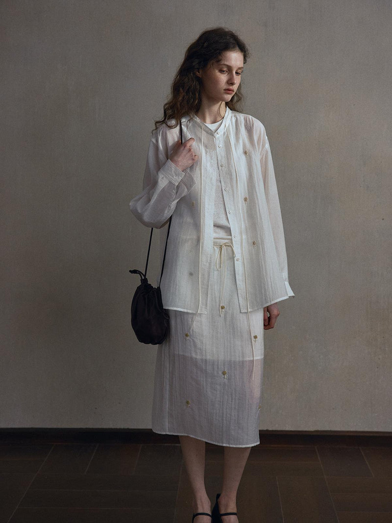 Camisa de mezcla de seda Opal Trace