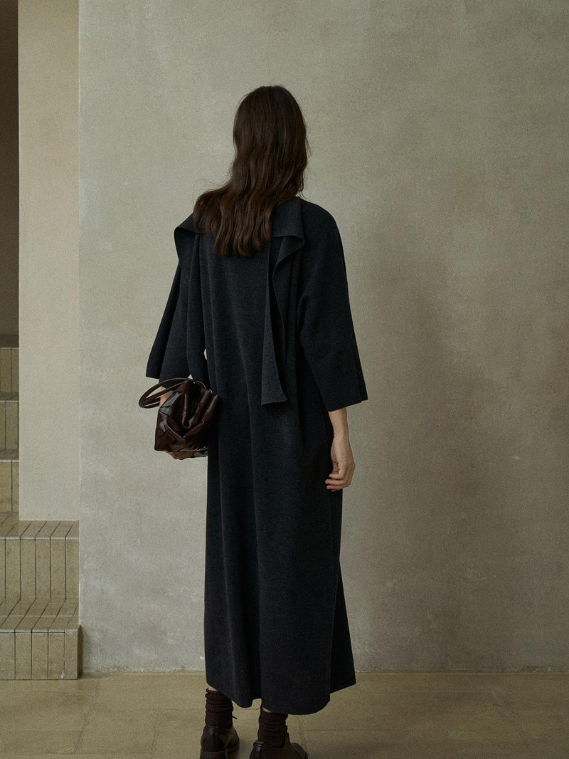 Elvara Robe en maille à manches nouées en laine