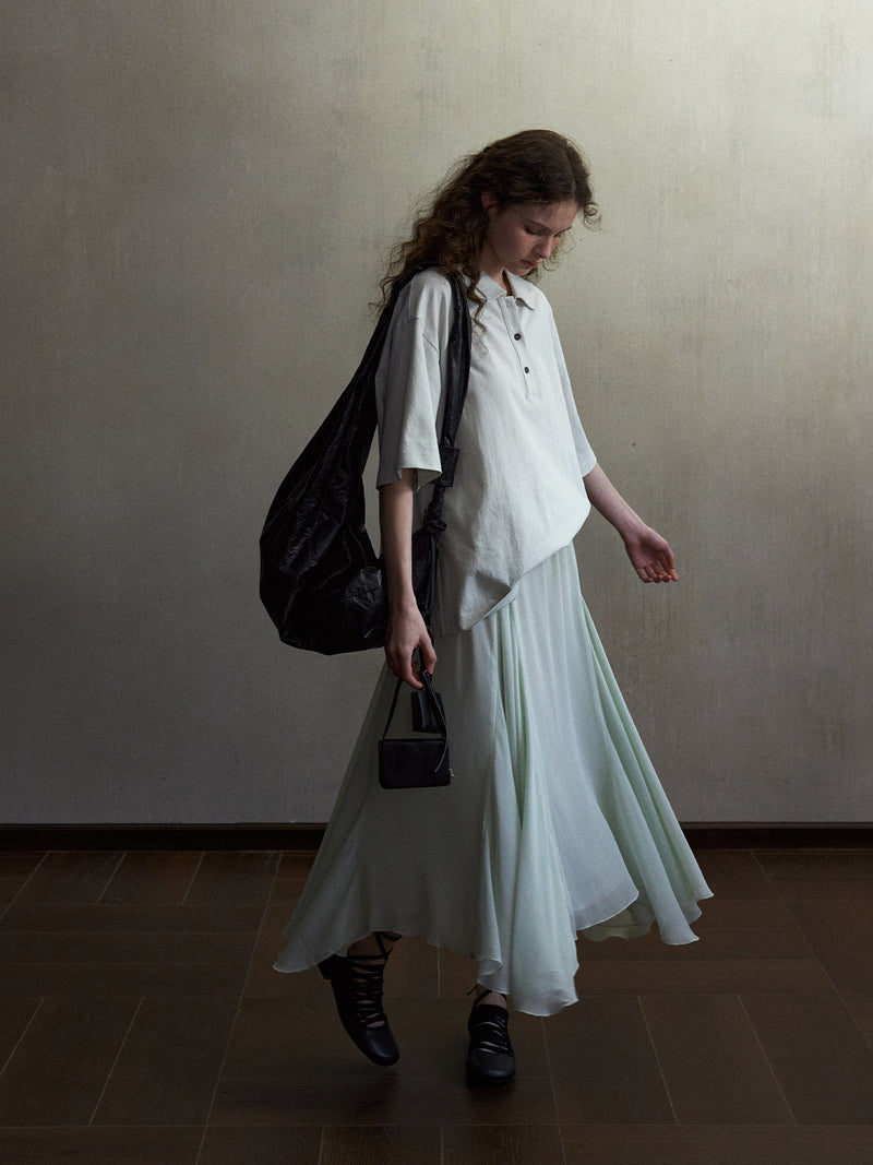 Inkveil Drape Gathered Skirt