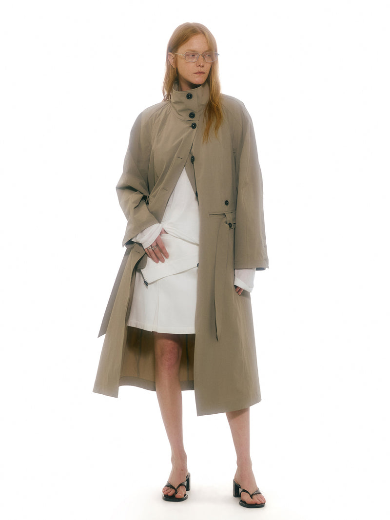 Jupe En Lin Cendrée À Panneaux