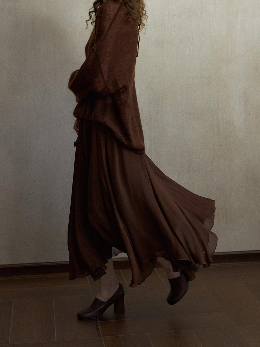 Inkveil Drape Gathered Skirt