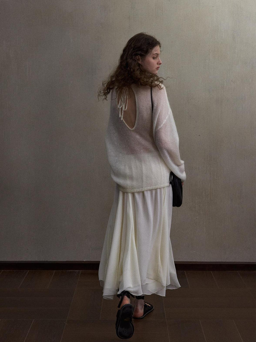 Inkveil Drape Gathered Skirt