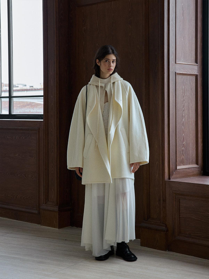 Meridian Double-Faced Notched Wool Coat