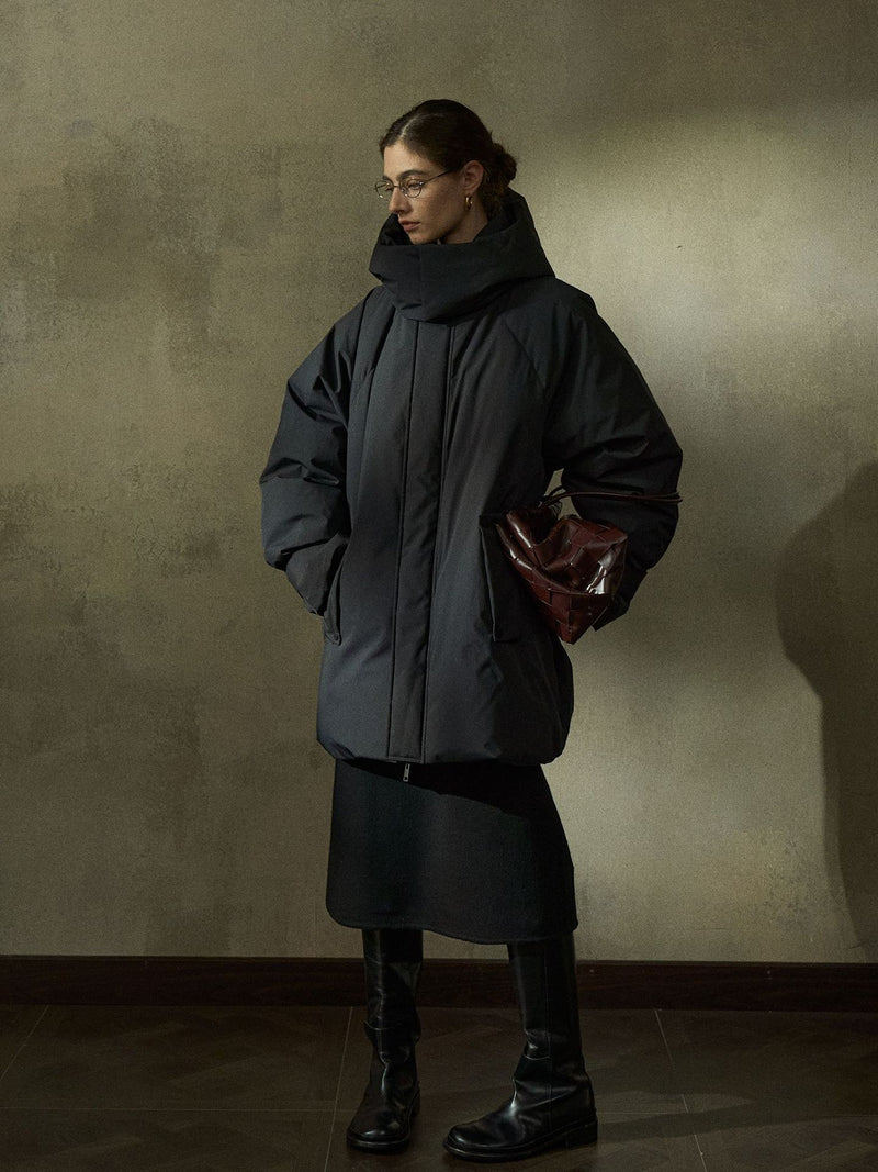 Veloria Veste Matelassée à Capuche et Col Montant