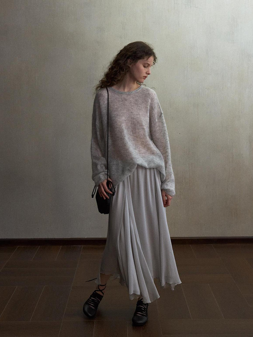 Inkveil Drape Gathered Skirt