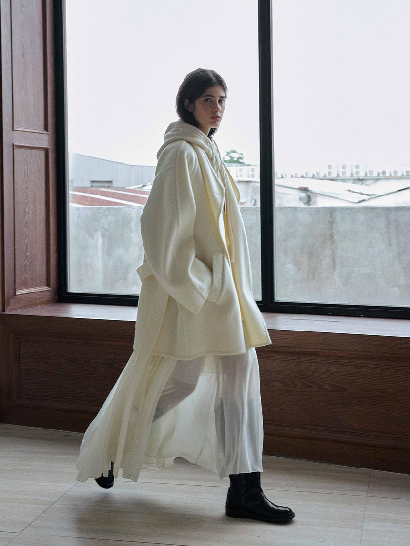 Meridian Double-Faced Notched Wool Coat