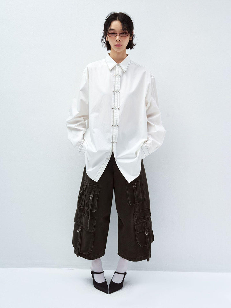 Chemise Sculptée à Boutons-Pression