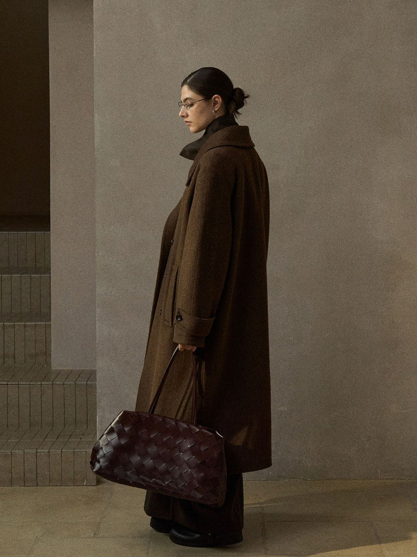 Still Long Manteau en Laine à Double Boutonnage