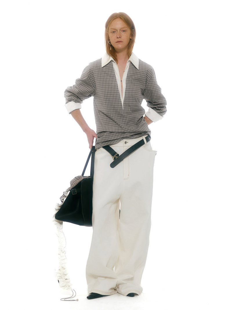 Silica Contrast-Collar Shirt