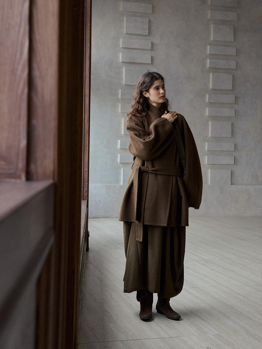 Meridian Double-Faced Notched Wool Coat