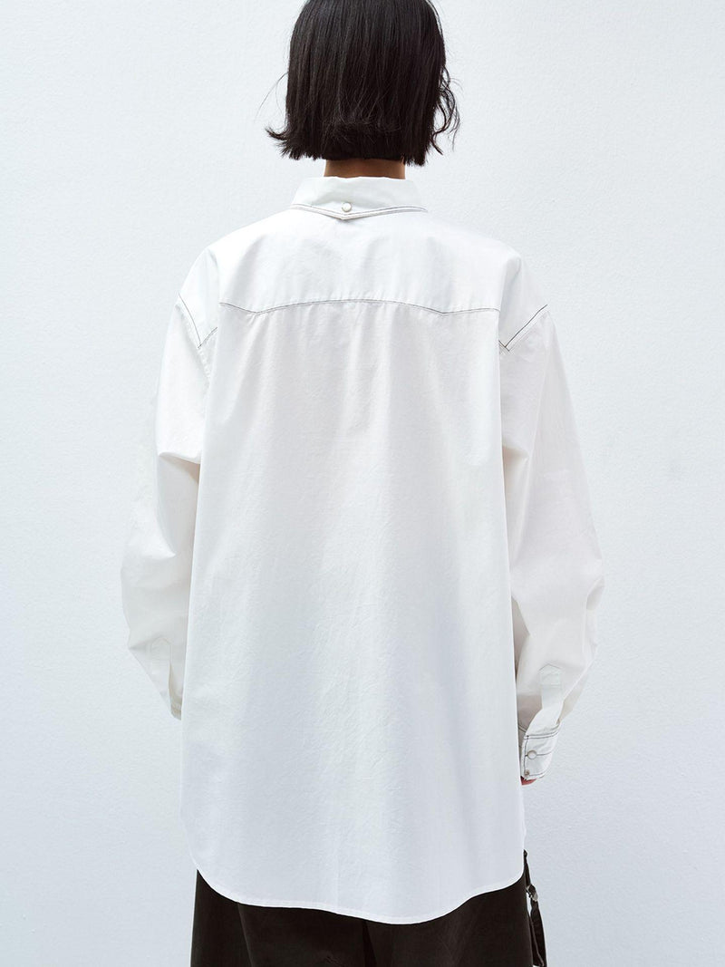 Camicia sagomata con bottoni a pressione