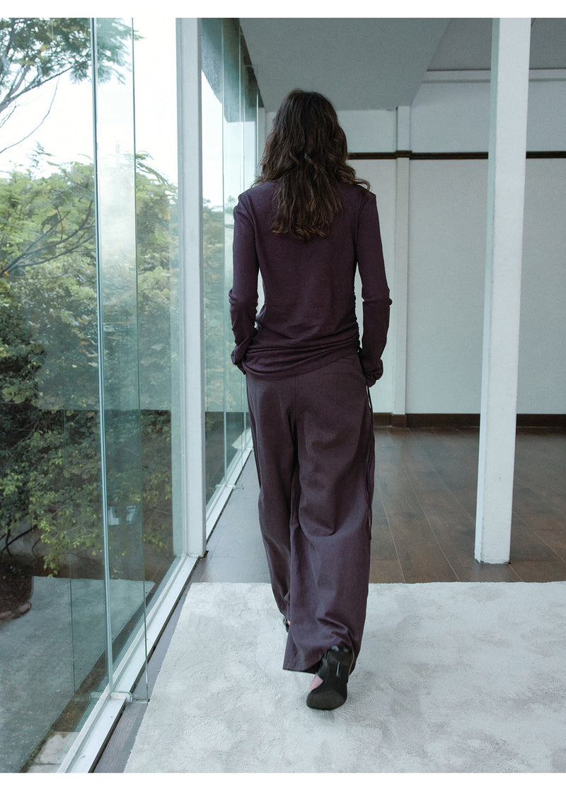 Sable Linen Ruche Pullover