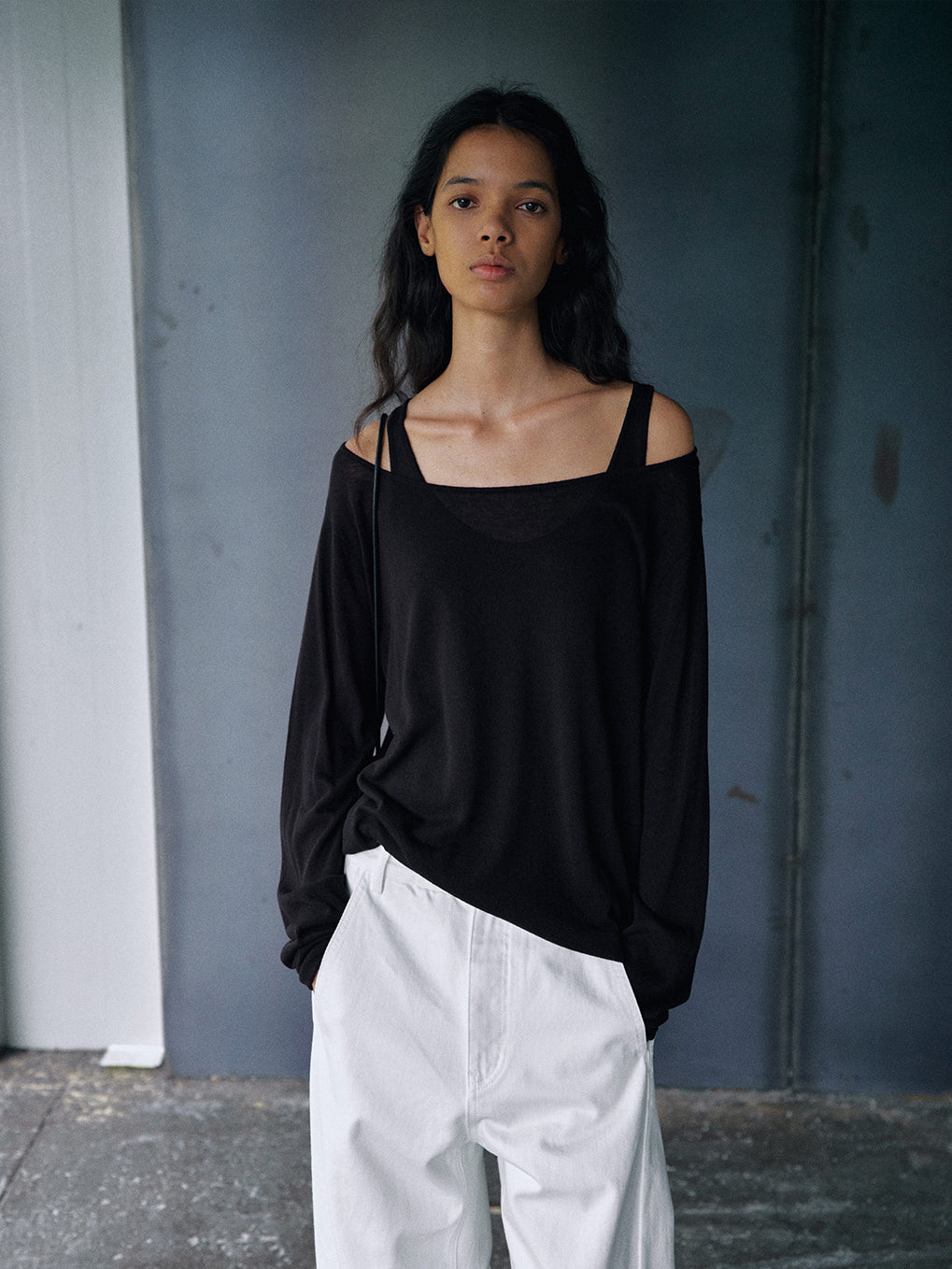 Sombra Stricktop mit Falten