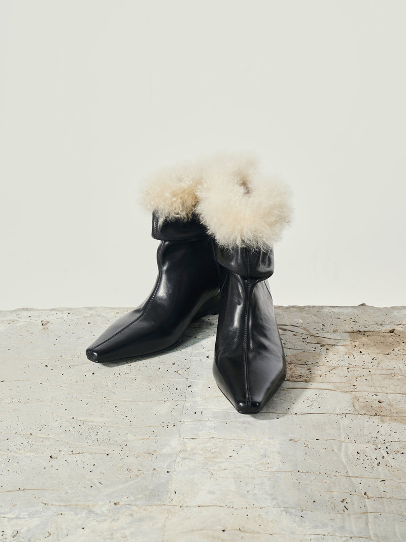 Ylva Wool-Cuff Boots