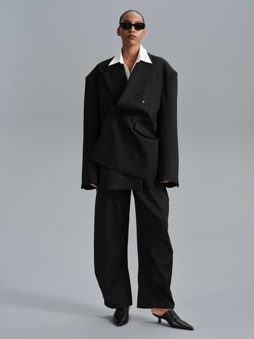 Kavi Oversized Frame Blazer - Black