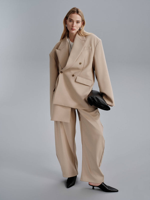 Kavi Oversized Frame Blazer - Khaki